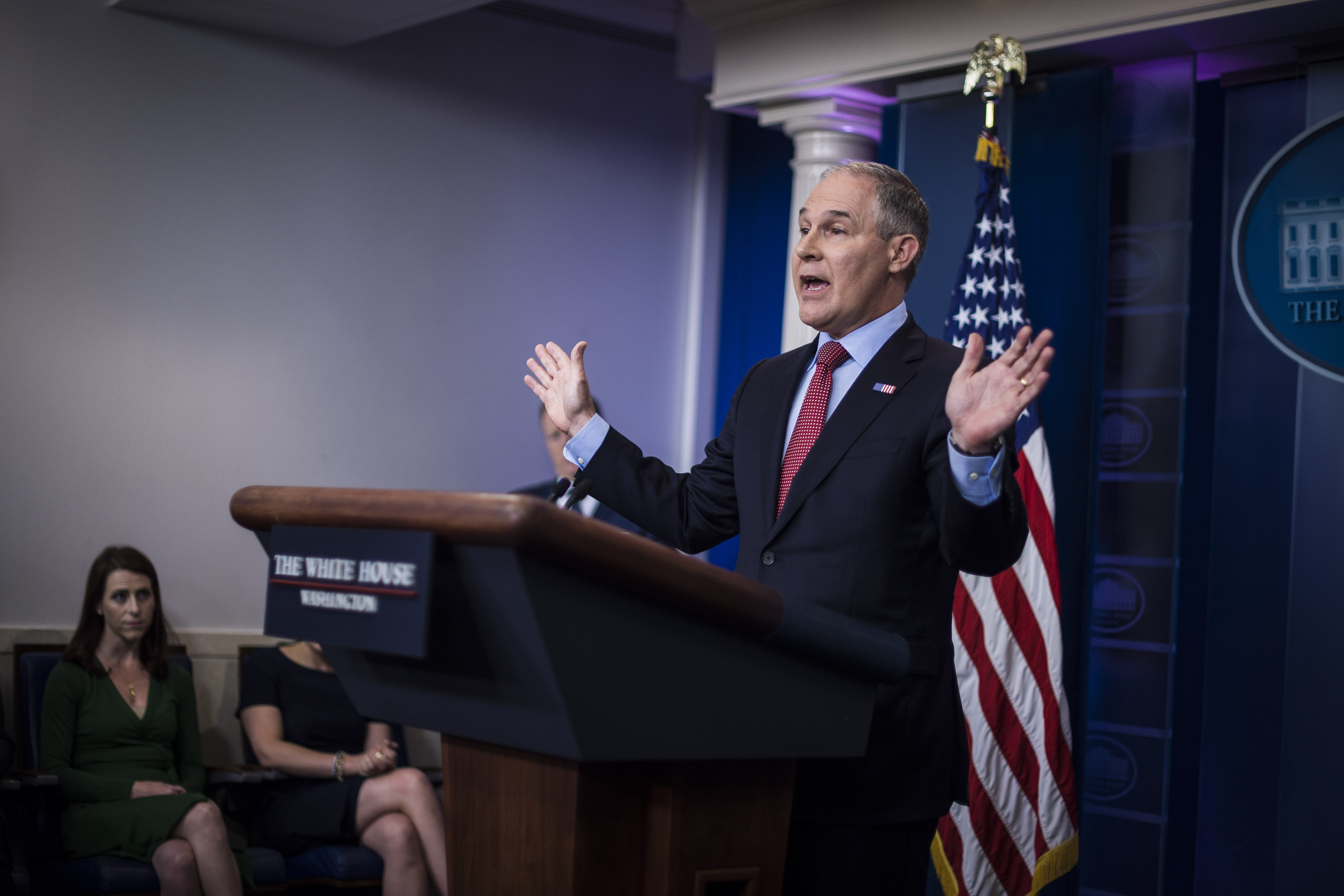 Scott Pruitt's EPA is increasingly issuing press releases with links to favorable articles about the agency. CREDIT: Jabin Botsford/The Washington Post via Getty Images