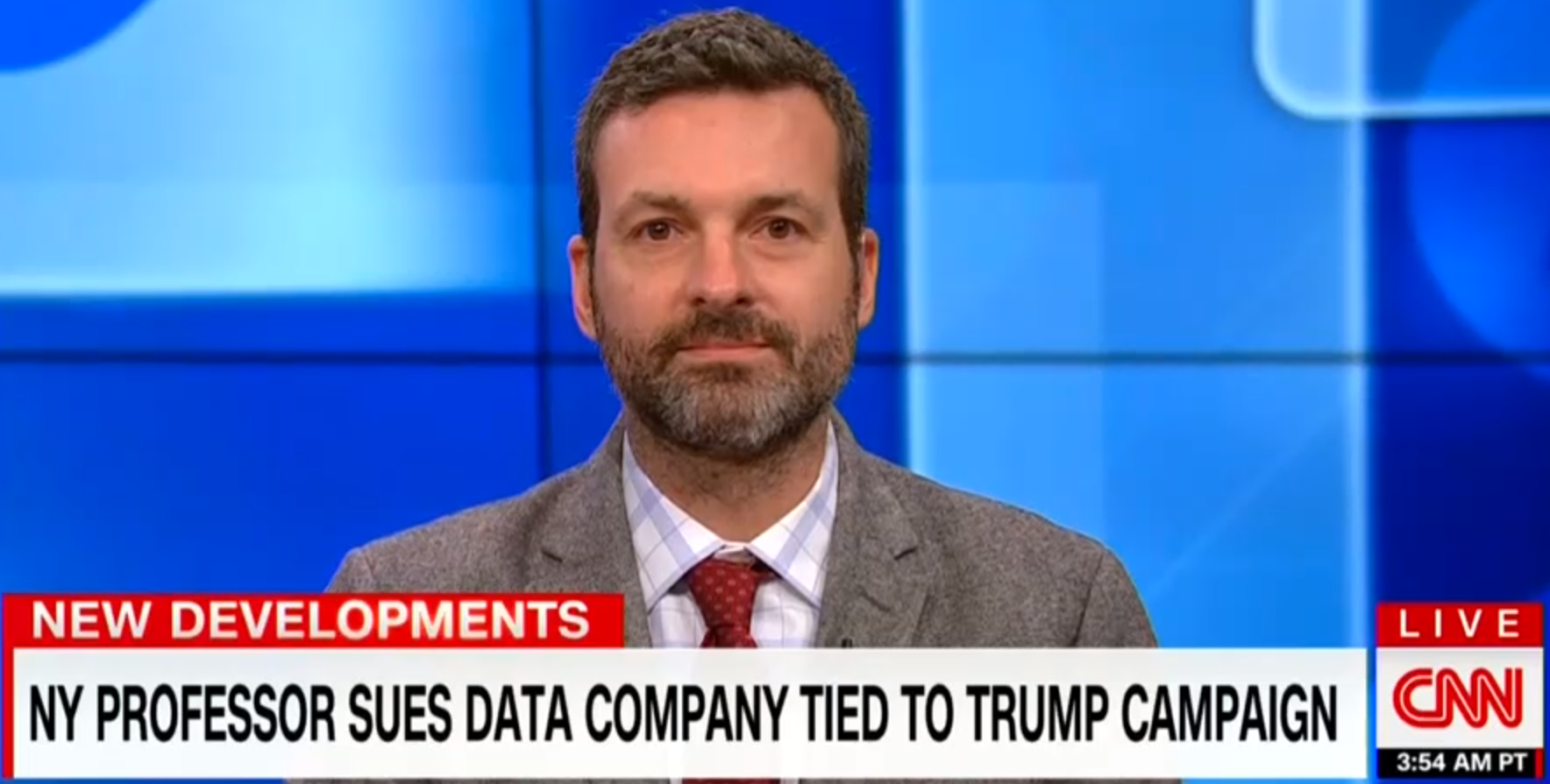 Professor David Carroll wants to establish how Cambridge Analytica built there voter profiles (Credit: Screengrab)