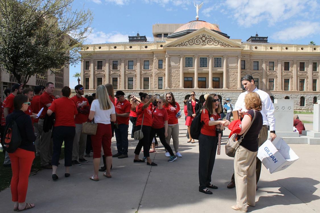 Arizona teachers visit the capitol. (CREDIT: Arizona Education Association/Facebook)