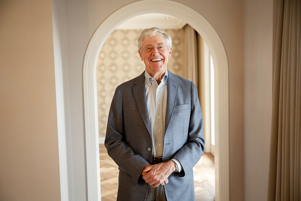 Charles Koch's foundation donated $25 million to Utah State University in 2017 to create the Center for Growth and Opportunity. CREDIT: Patrick T. Fallon for The Washington Post via Getty Images