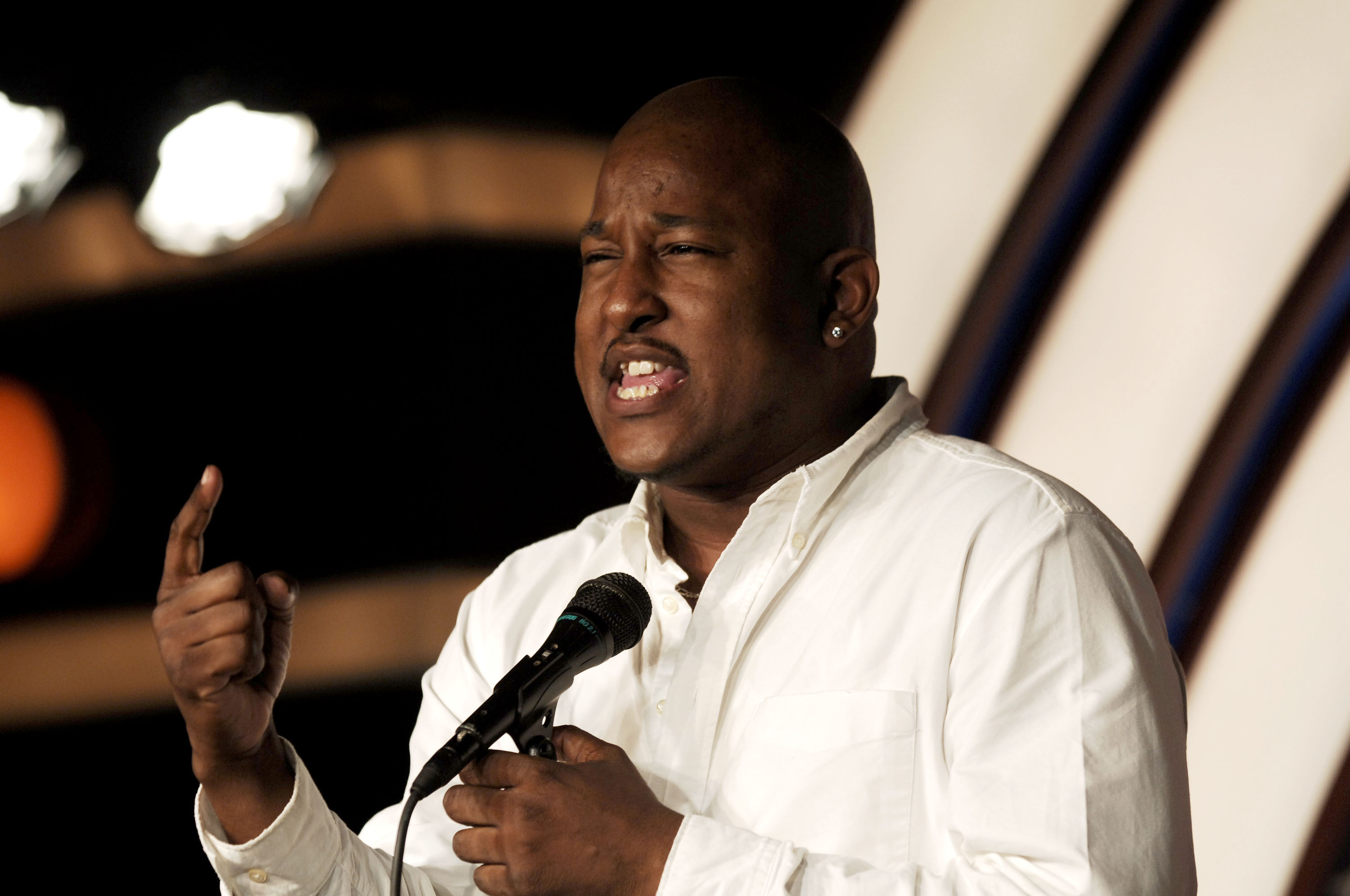 Elon James White during "Hey Mon" Stand Up Comedy Special in New York City. This week, White responded to the arrest of two black men at a Philadelphia Starbucks with a searing series of tweets that spoke to his anxiety, moving through white spaces. (Photo by Jemal Countess/WireImage)