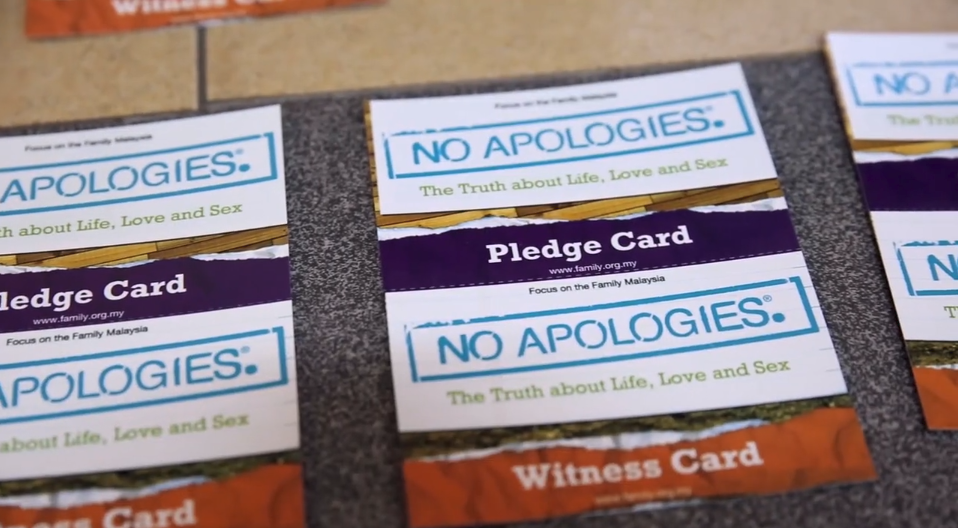 No Apologies pledge cards