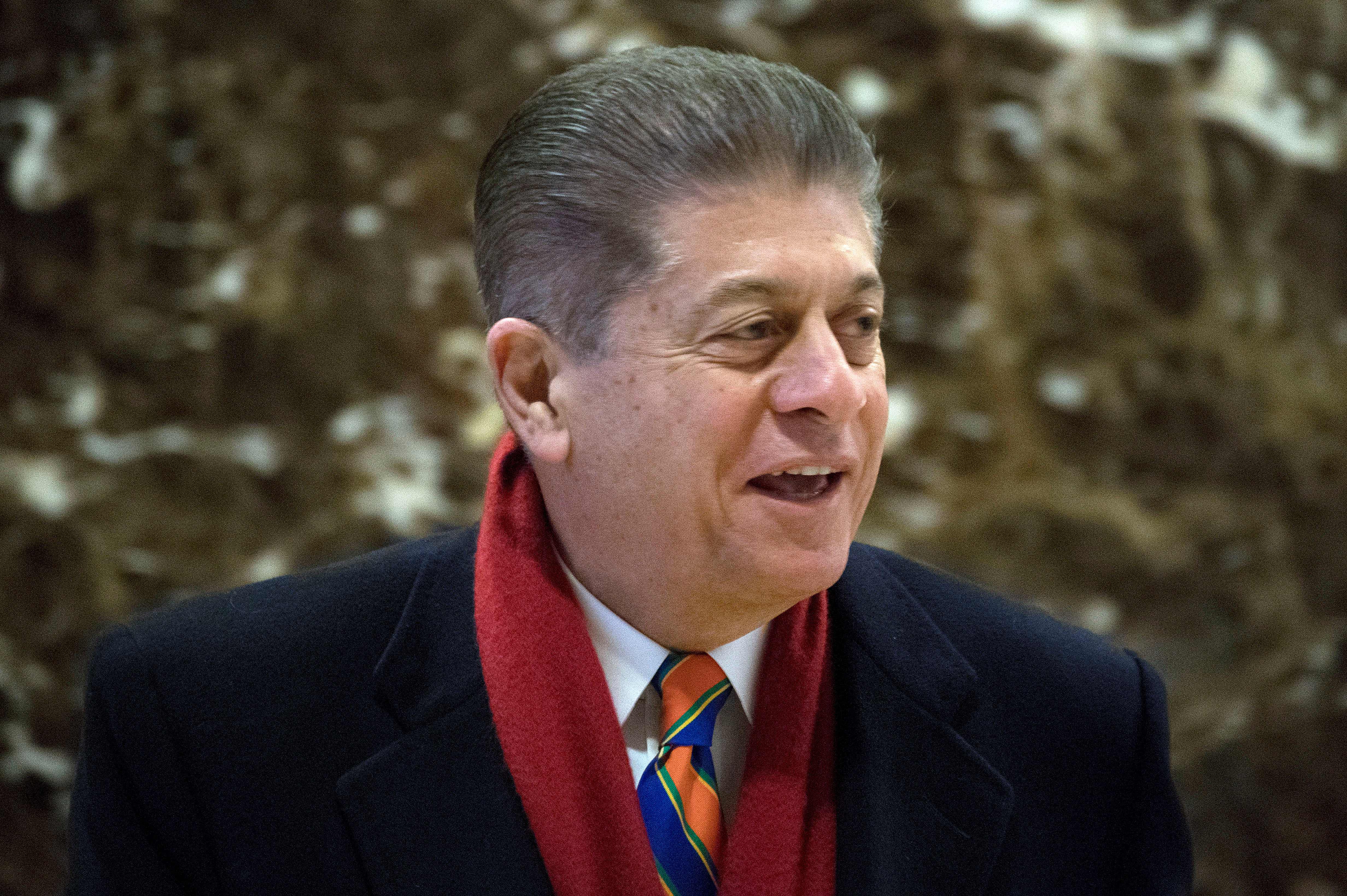 Judge Andrew Napolitano, the senior judicial analyst for Fox News, arrives at Trump Tower in New York on December 15, 2016. CREDIT: JIM WATSON/AFP/Getty Images