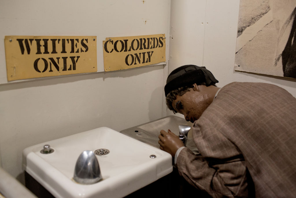 A depiction of Jim Crow laws from Baltimore's National Great Blacks in Wax Museum. CREDIT: Andrew Lichtenstein/Corbis via Getty Images
