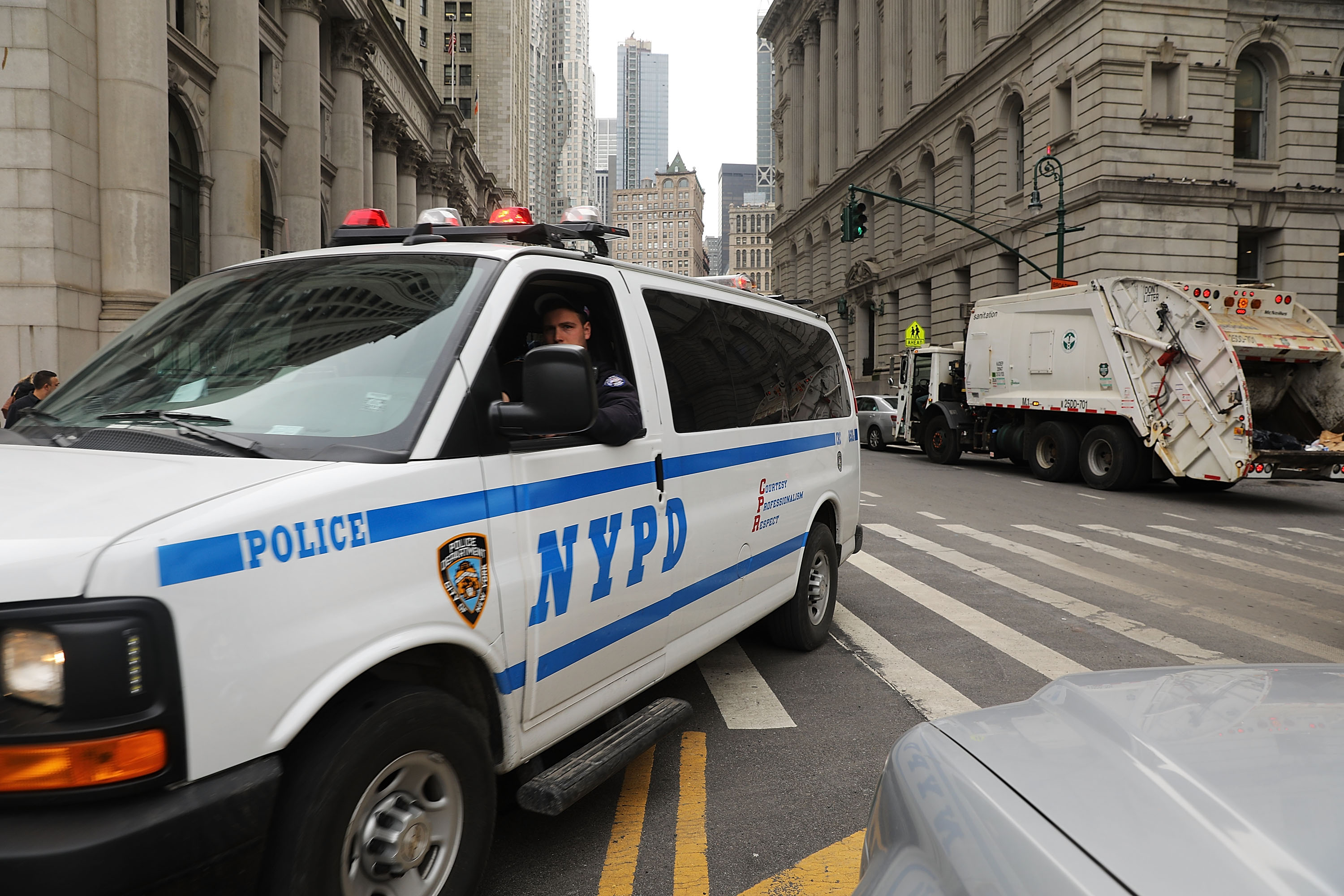 Police vehicles in New York. CREDIT: Spencer Platt/Getty Images