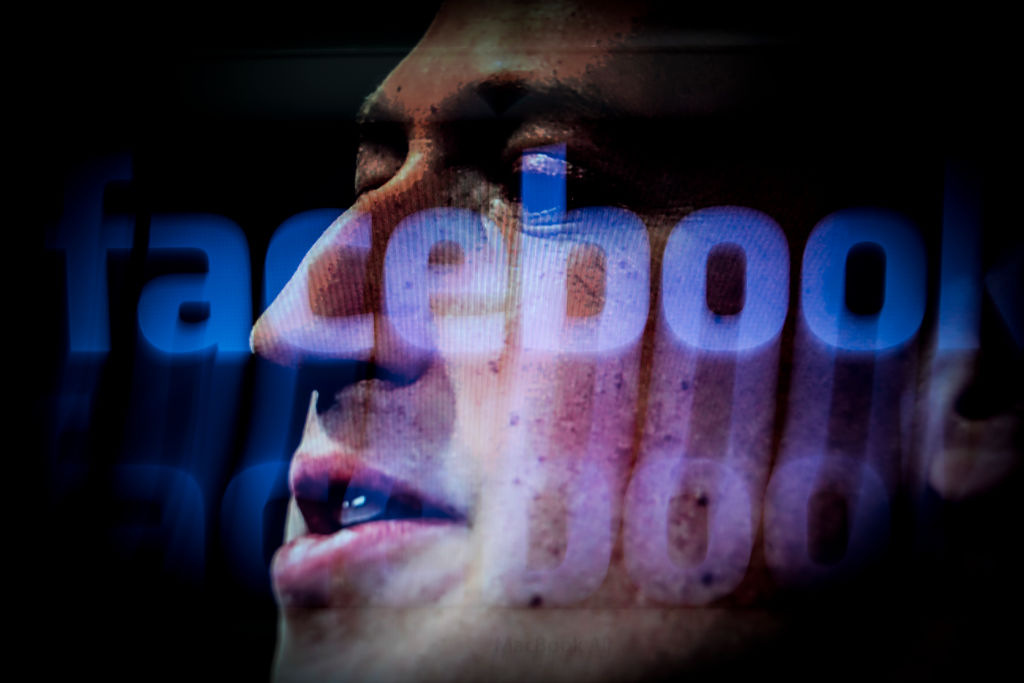 The Facebook logo is seen displayed on a laptop monitor in this photo illustration on March 6, 2018. (Photo by Jaap Arriens/NurPhoto via Getty Images)
