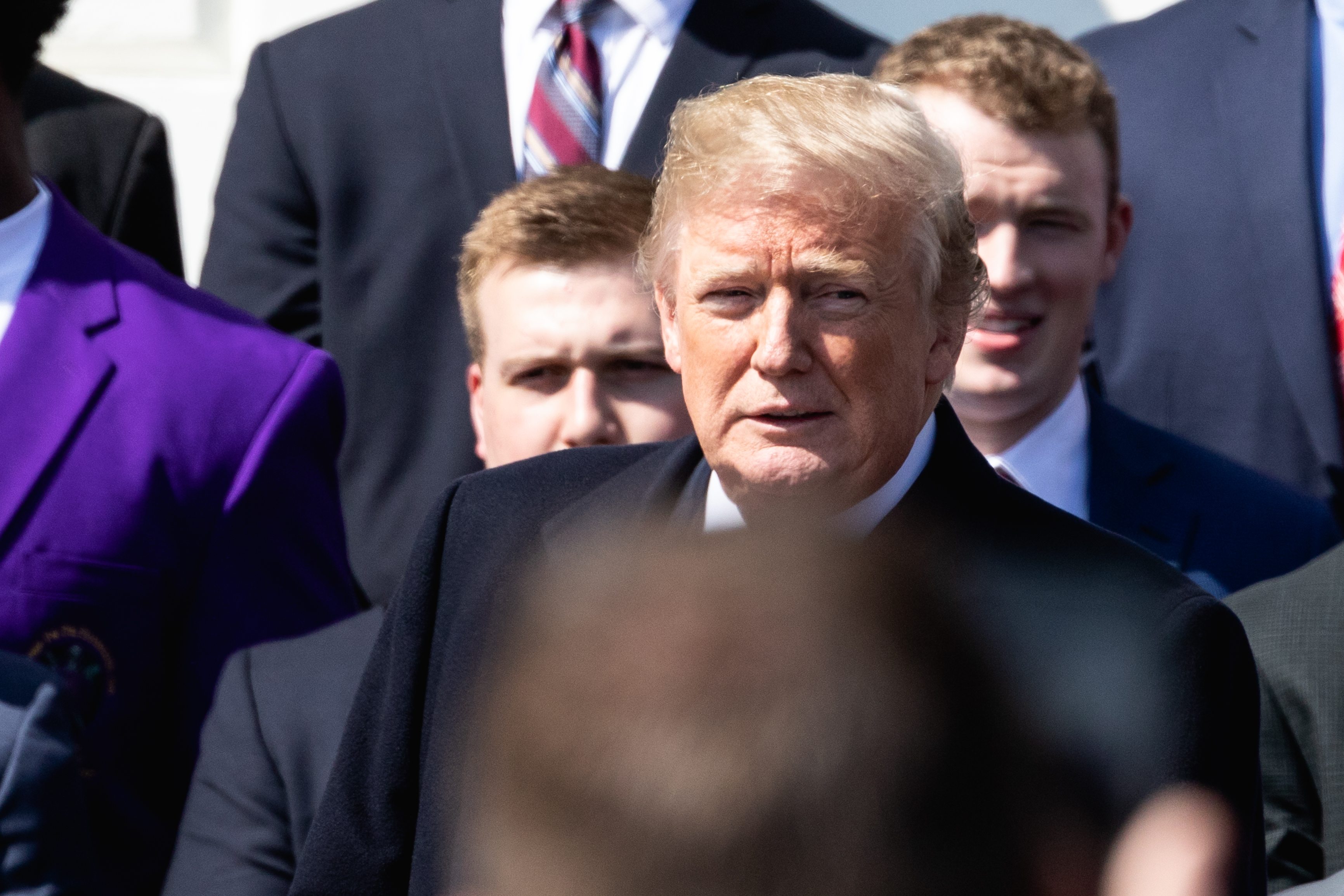 President Trump welcomes the 2017 NCAA Football National Champion Alabama Crimson Tide to the South Lawn of the White House on Tuesday, April 10, 2018. CREDIT: Cheriss May/NurPhoto/Getty Images.