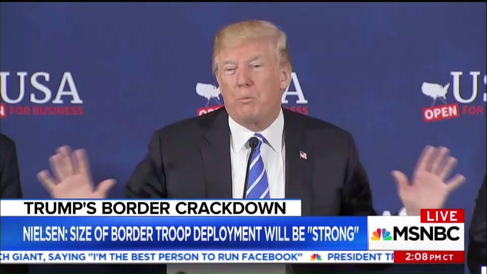 Without proof, Trump claims immigrant women are being raped at levels nobody’s ever seen before. (CREDIT: MSNBC, Screengrab)