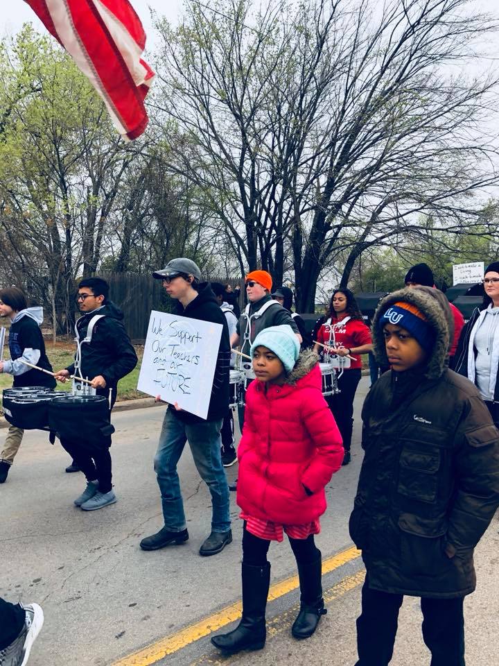 Teachers, students, and parents walk in support of better education funding. (CREDIT: Oklahoma City AFT/Facebook)