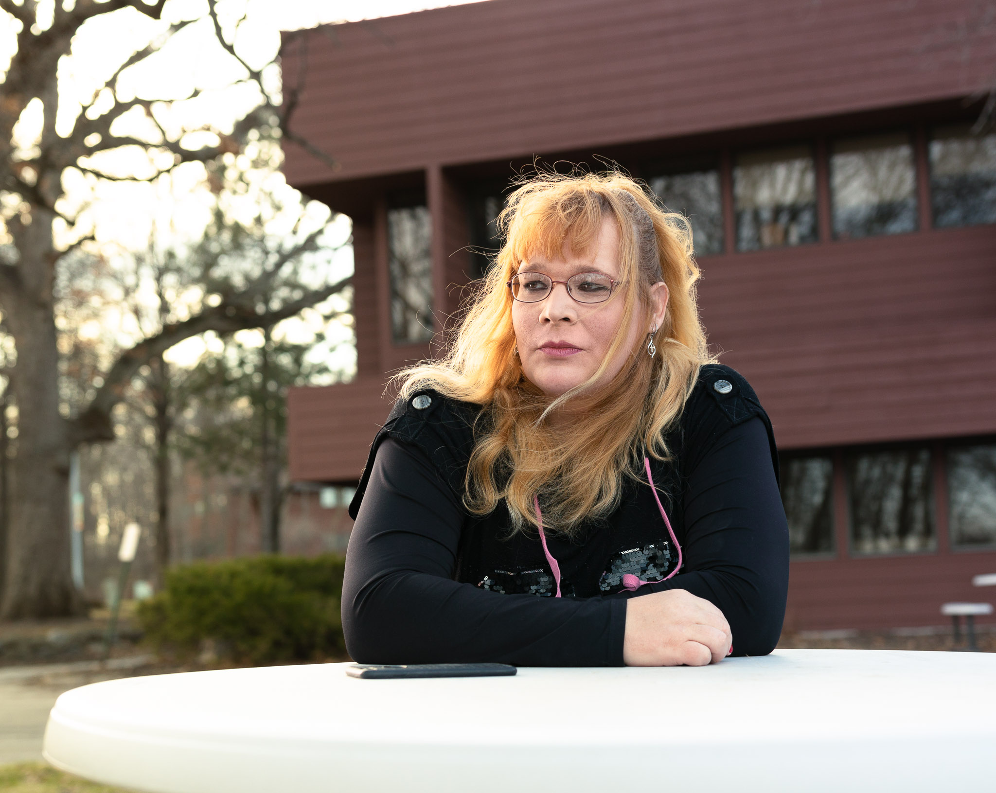 Photo of Sara Ann Makenzie, one of two transgender Wisconsin residents challenging a state regulation that prohibits low-income Medicaid beneficiaries from obtaining medically necessary treatments for gender dysphoria.
Credit: Spencer Micka Photography