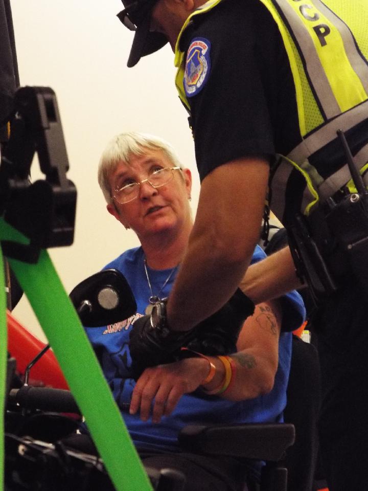 20 ADAPT protesters were arrested at Sen. Lamar Alexander's office in Washington D.C., May 14, 2018.
Photo by German Guzman