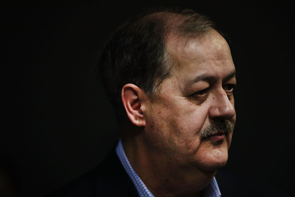 GOP candidate for U.S. Senate Don Blankenship campaigns in Morgantown, West Virginia, March 1, 2018. CREDIT: Spencer Platt/Getty Images