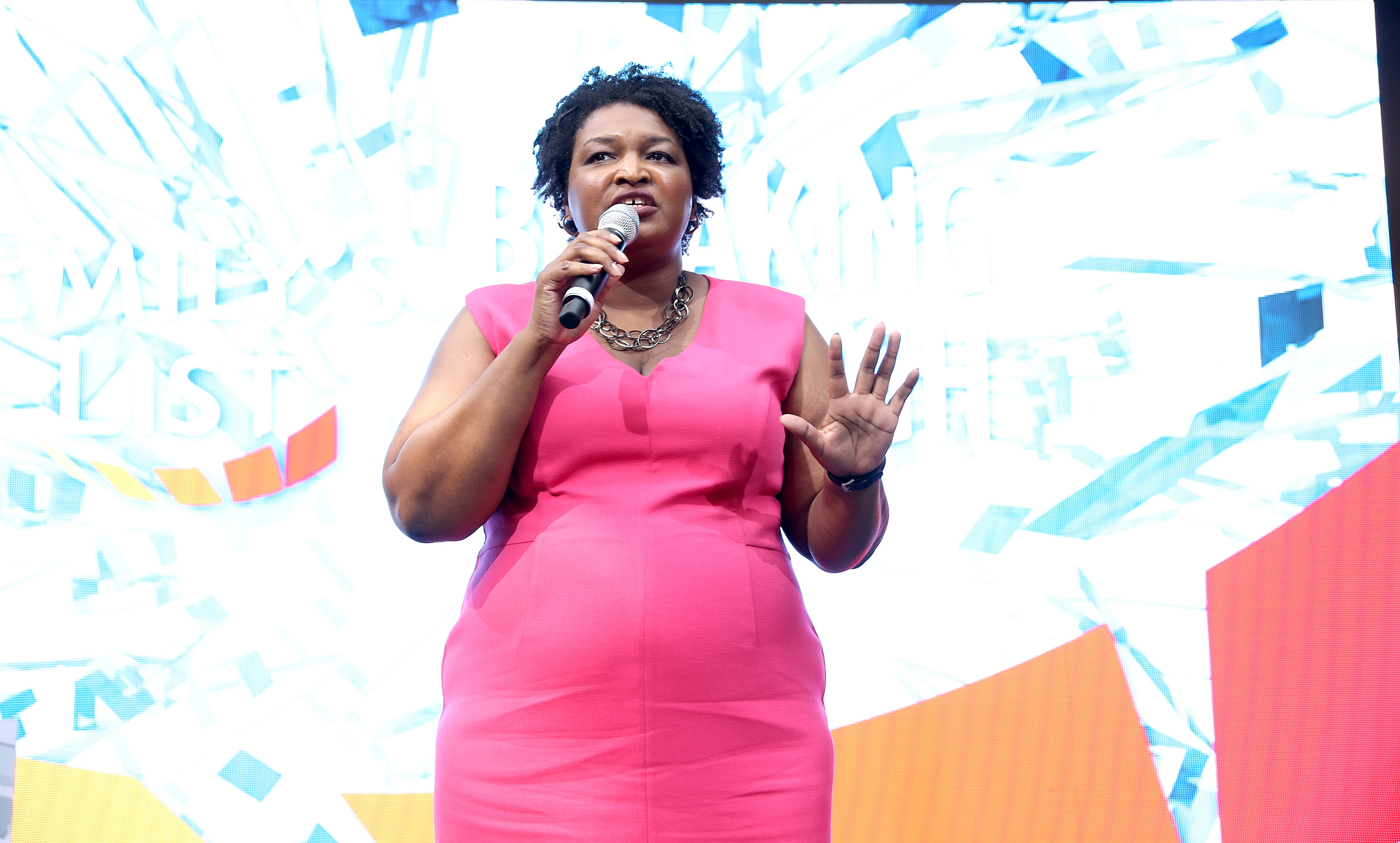 House Minority Leader for the Georgia General Assembly, Stacey Abrams speaks onstage at EMILY's List Breaking Through 2016 at the Democratic National Convention at Kimmel Center for the Performing Arts on July 27, 2016 in Philadelphia, Pennsylvania. CREDIT: Photo by Paul Zimmerman/Getty Images For EMILY's List