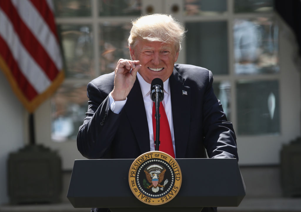 President Donald Trump announces his decision for the United States to pull out of the Paris climate agreement in the Rose Garden at the White House June 1, 2017 in Washington, DC. (CREDIT: Win McNamee/Getty Images)
