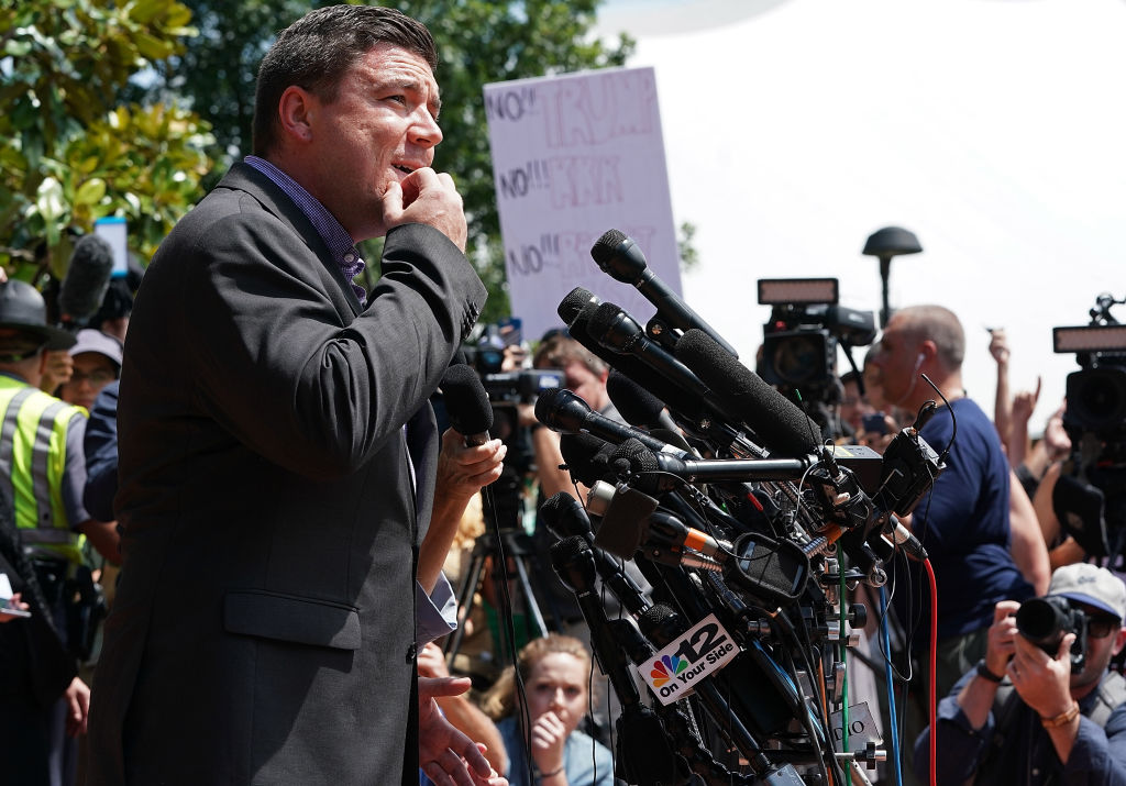 Oral arguments kicked off on Thursday against the white supremacist organizers—including Jason Kessler, pictured here—of last year's violence in Charlottesville. CREDITY: GETTY / WIN MCNAMEE
