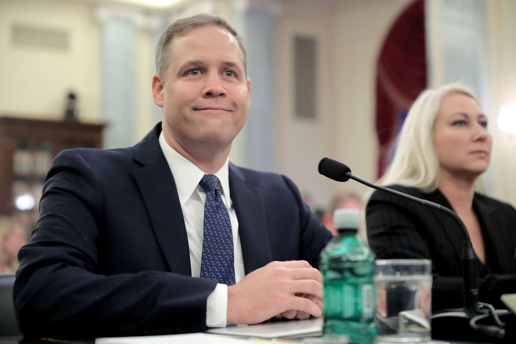 Rep. James Bridenstine (R-OK) testifies before the Senate Commerce, Science and Transportation Committee during his confirmation hearing to be administrator of the National Aeronautics and Space Administration (NASA) in the Russell Senate Office Building on Capitol Hill November 1, 2017 in Washington, DC. CREDIT: Chip Somodevilla/Getty Images