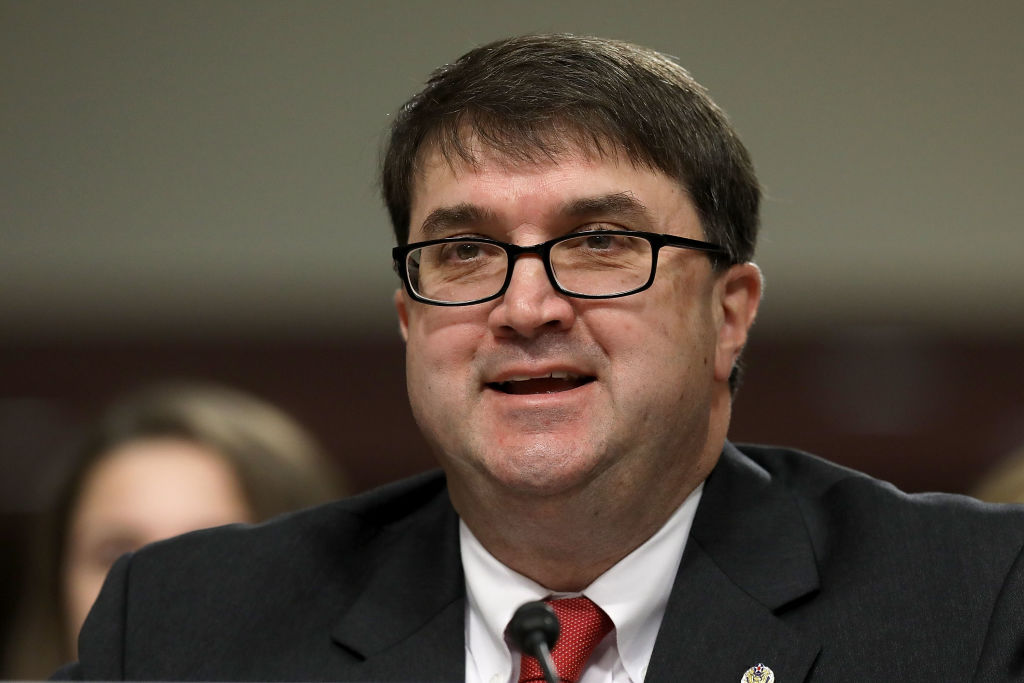 Robert Wilkie testifies before the Senate Armed Services Committee during his confirmation hearing to be defense undersecretary for personnel and readiness. CREDIT: Chip Somodevilla/Getty Images