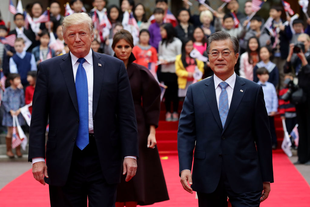 A group of GOP lawmakers has nominated President Trump for a Nobel Peace Prize for his efforts to denationalization efforts in North Korea. (CREDIT: Chung Sung-Jun/Getty Images)