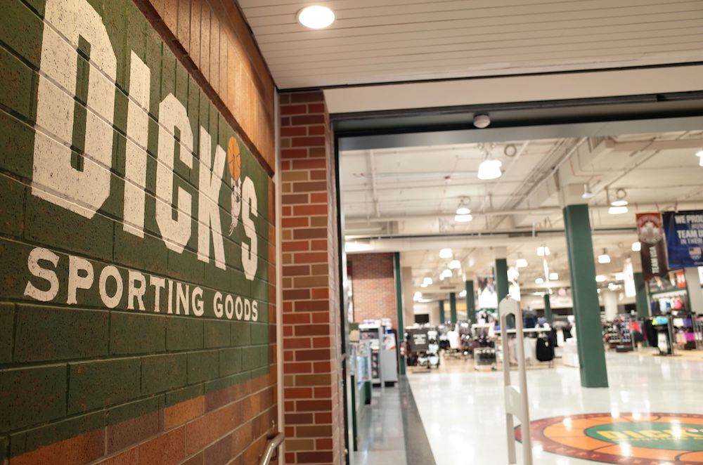 Dick's, one of the nation's largest sports retailers, said February 28 that it was immediately ending sales of all assault-style rifles in its stores. Its sales have since gone up. (CREDIT: ROBYN BECK/AFP/Getty Images)