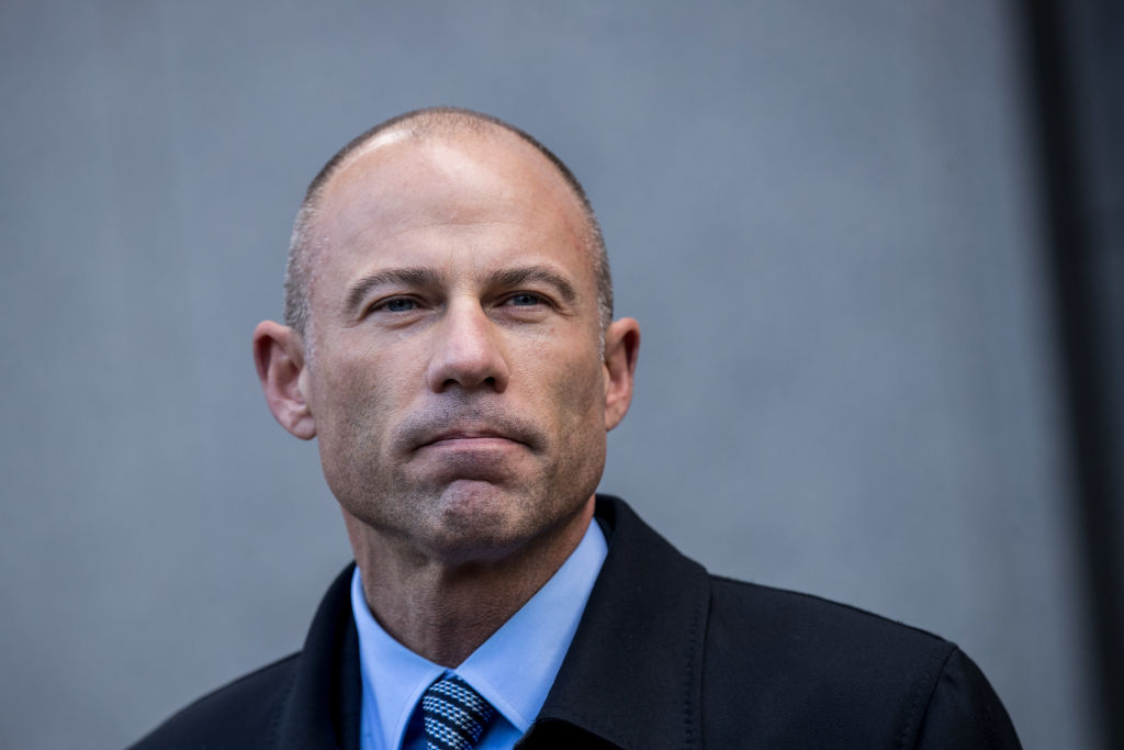 NEW YORK, NY - APRIL 16: Michael Avenatti, attorney for Stormy Daniels, speaks to reporters as he exits the United States District Court Southern District of New York for a hearing related to Michael Cohen, President Trump's longtime personal attorney and confidante, April 16, 2018 in New York City. (CREDIT: Drew Angerer/Getty Images)
