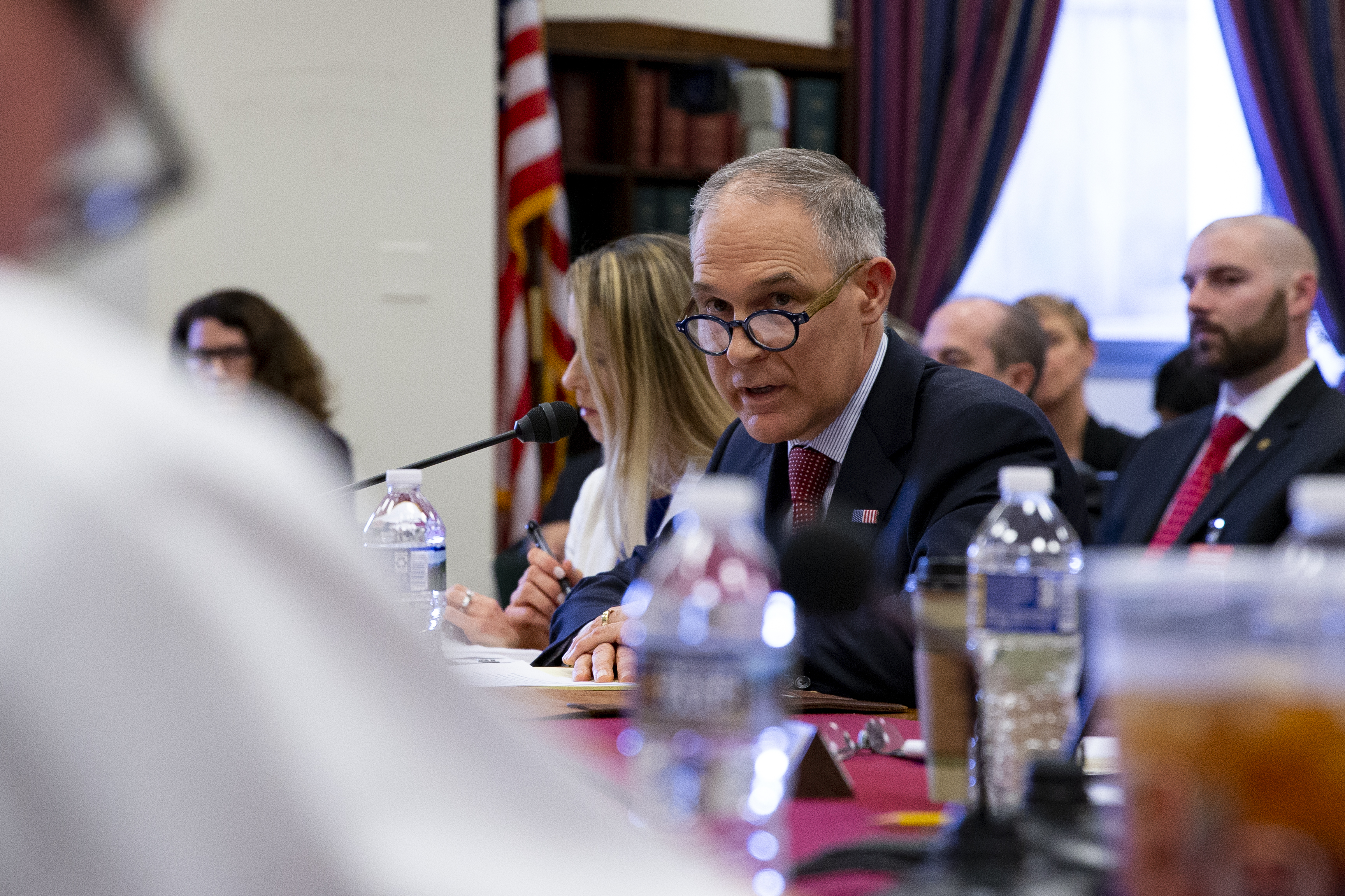 EPA Administrator Scott Pruitt testifies before the House Appropriations Committee during a hearing on the 2019 Fiscal Year EPA budget at the Capitol on April 26, 2018. (CREDIT: Alex Edelman/Getty Images)