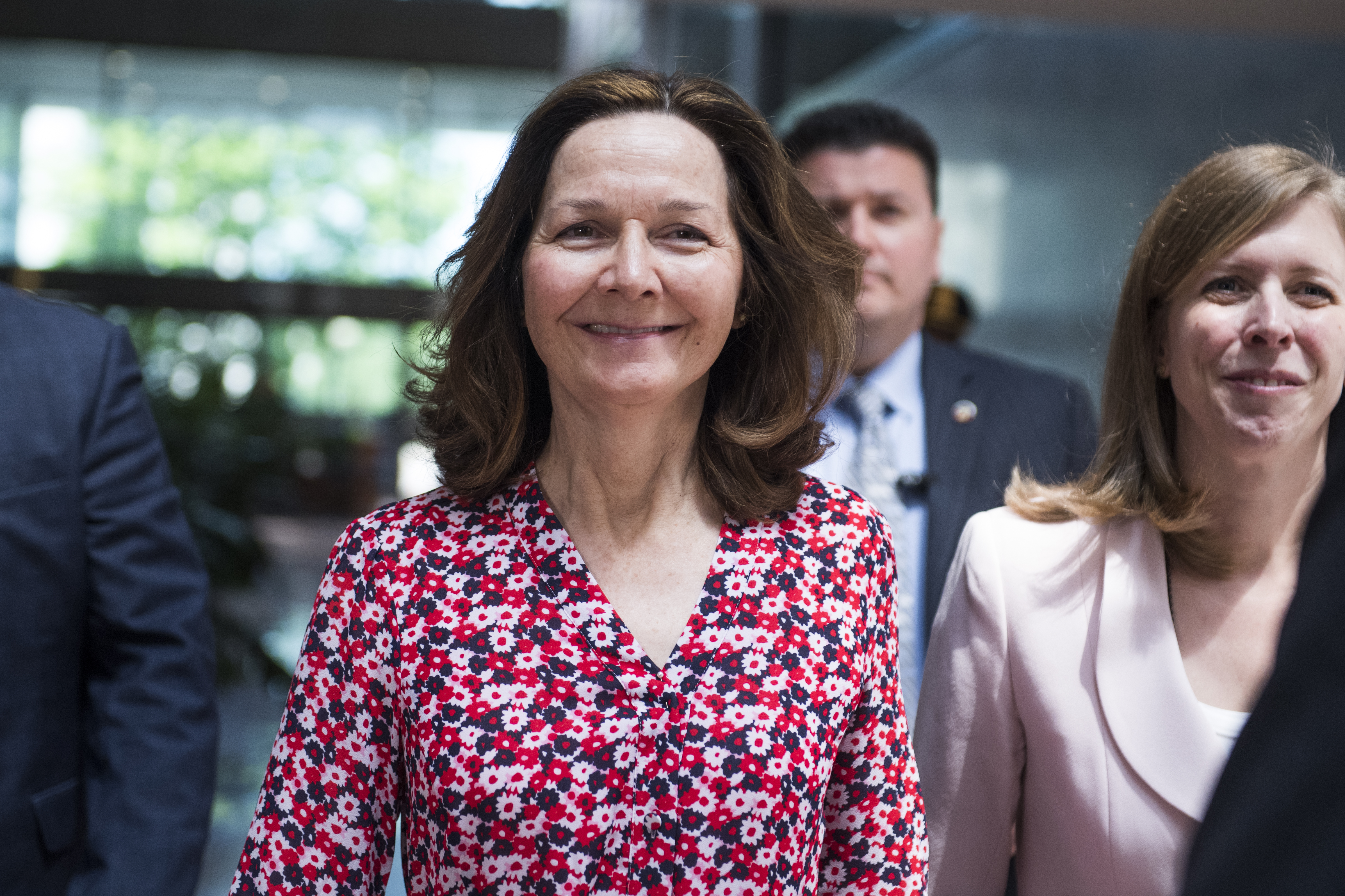 Acting CIA Director Gina Haspel arrives in the Hart Building for meetings with Sen. Joe Manchin (D-WV) and other senators ahead of her confirmation hearing before the Senate Intelligence Committee, in this May 7, 2018, photo. CREDIT: Tom Williams/CQ Roll Call