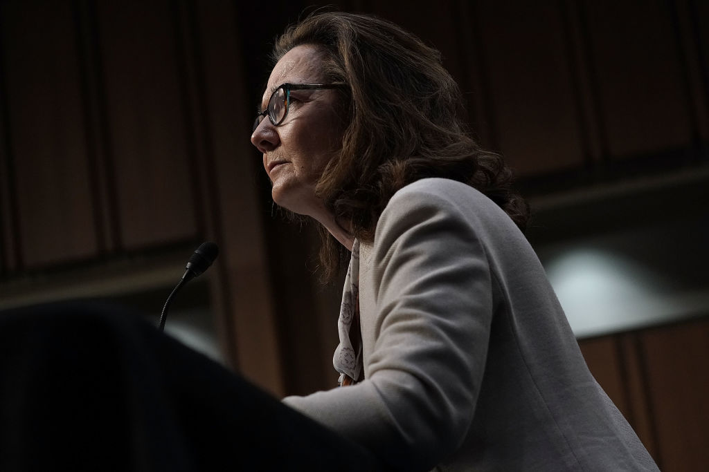 CIA Director nominee Gina Haspel speaks during her confirmation hearing Wednesday. CREDIT: Alex Wong/Getty Images