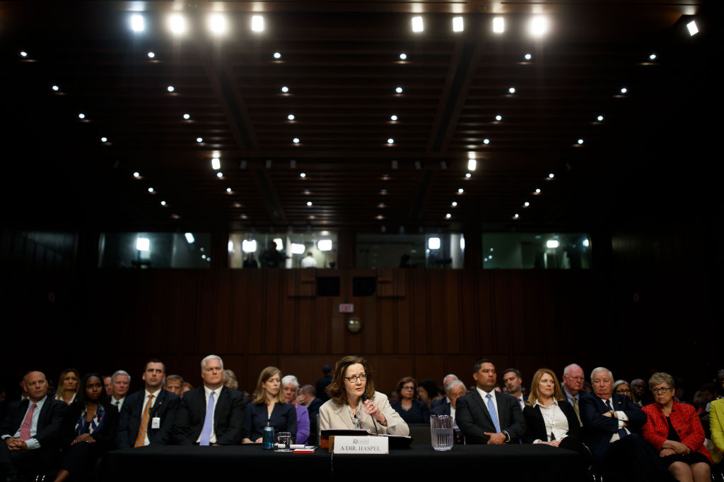 President Trump's pick to lead the CIA, Gina Haspel, has doubled down on claims she made during open testimony last week, arguing that her comments about destroyed CIA tapes holding footage of only one detainee at a CIA black site were accurate. (CREDIT: Xinhua/Ting Shen via Getty Images)