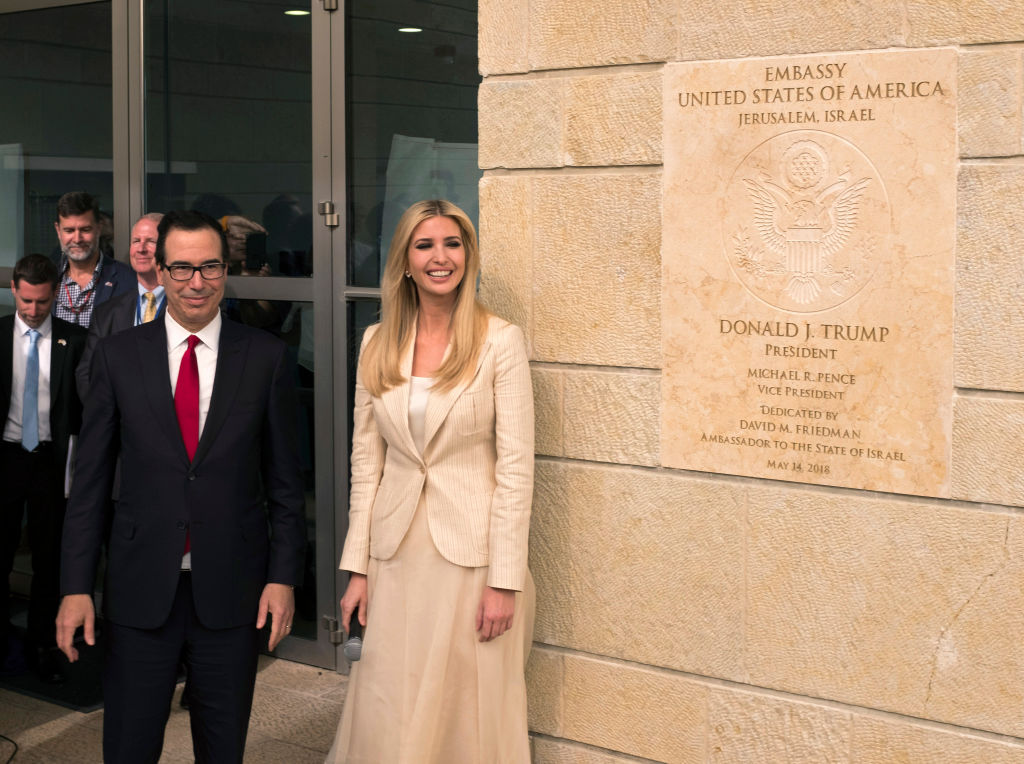 Ivanka Trump representing the U.S. at the opening of the embassy in Jerusalem. CREDIT: Lior Mizrahi/Getty Images
