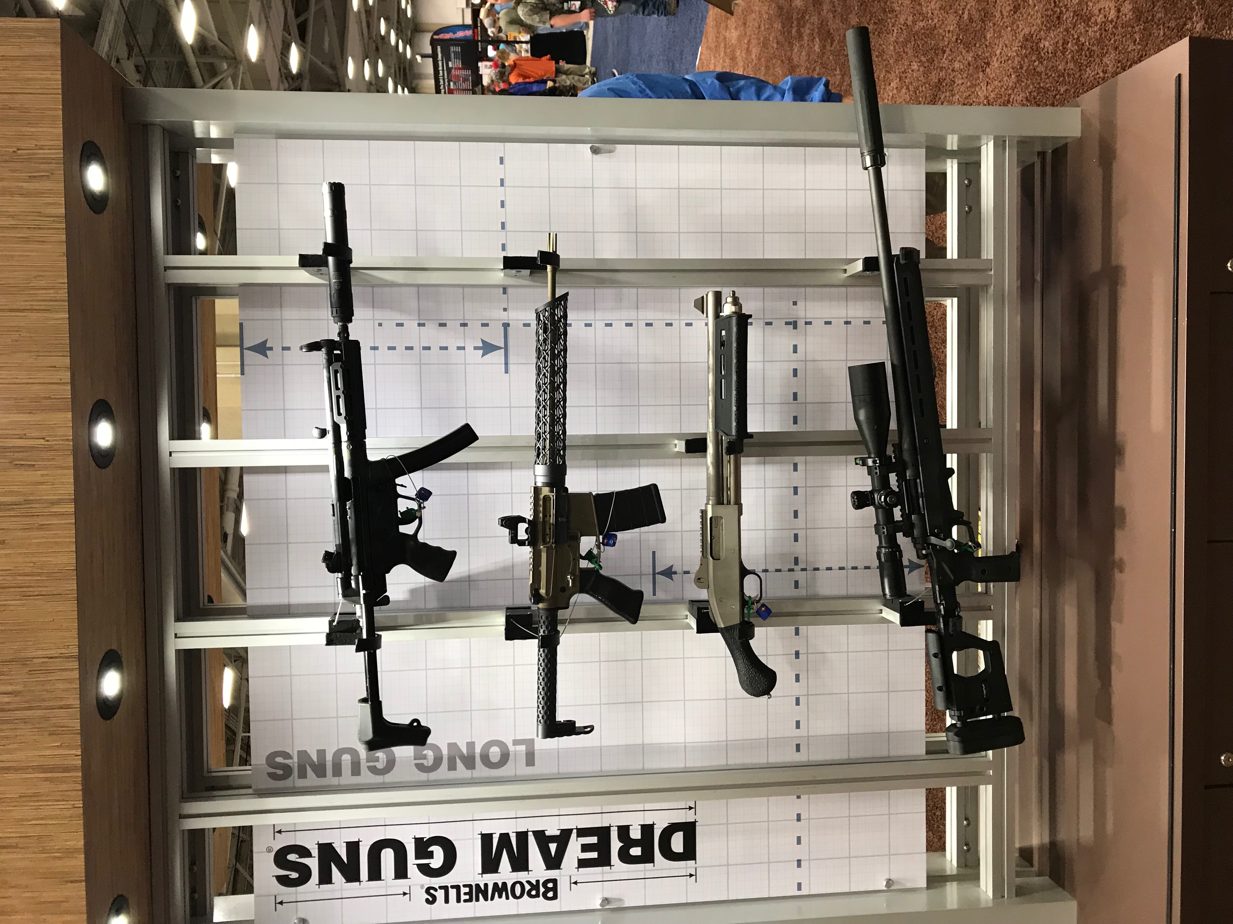 Some of the weapons on display at the NRA Convention (Photo Credit: Luke Barnes)