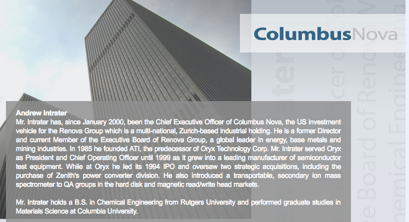 Columbus Nova's website as of April 22, 2018, captured by Archive.org