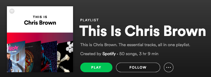 Screenshot of Spotify taken May 10, 2018.