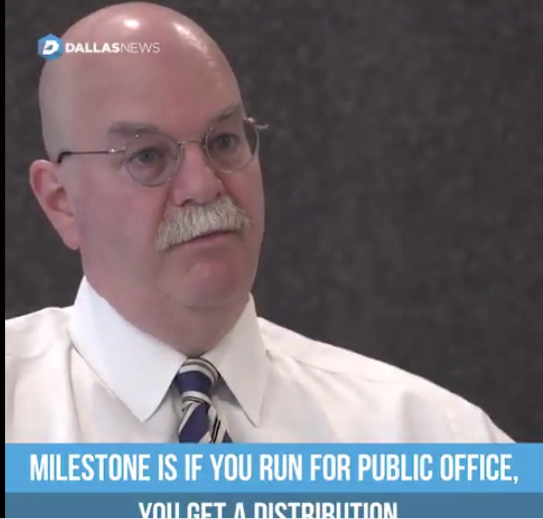 Screen grab of Vic Cunningham during his videotaped interview with The Dallas Morning News. CREDIT: The Dallas Morning News