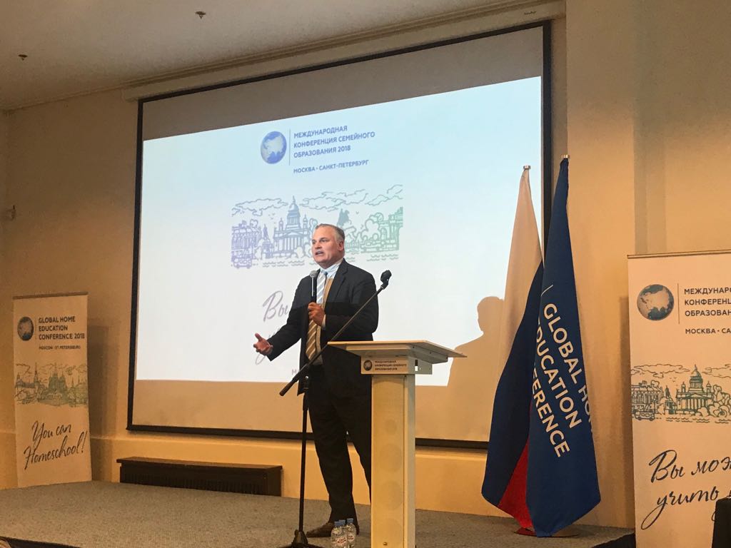 NOM founder Brian Brown speaking at a conference in Russia. CREDIT: Twitter/@BrianSBrown
