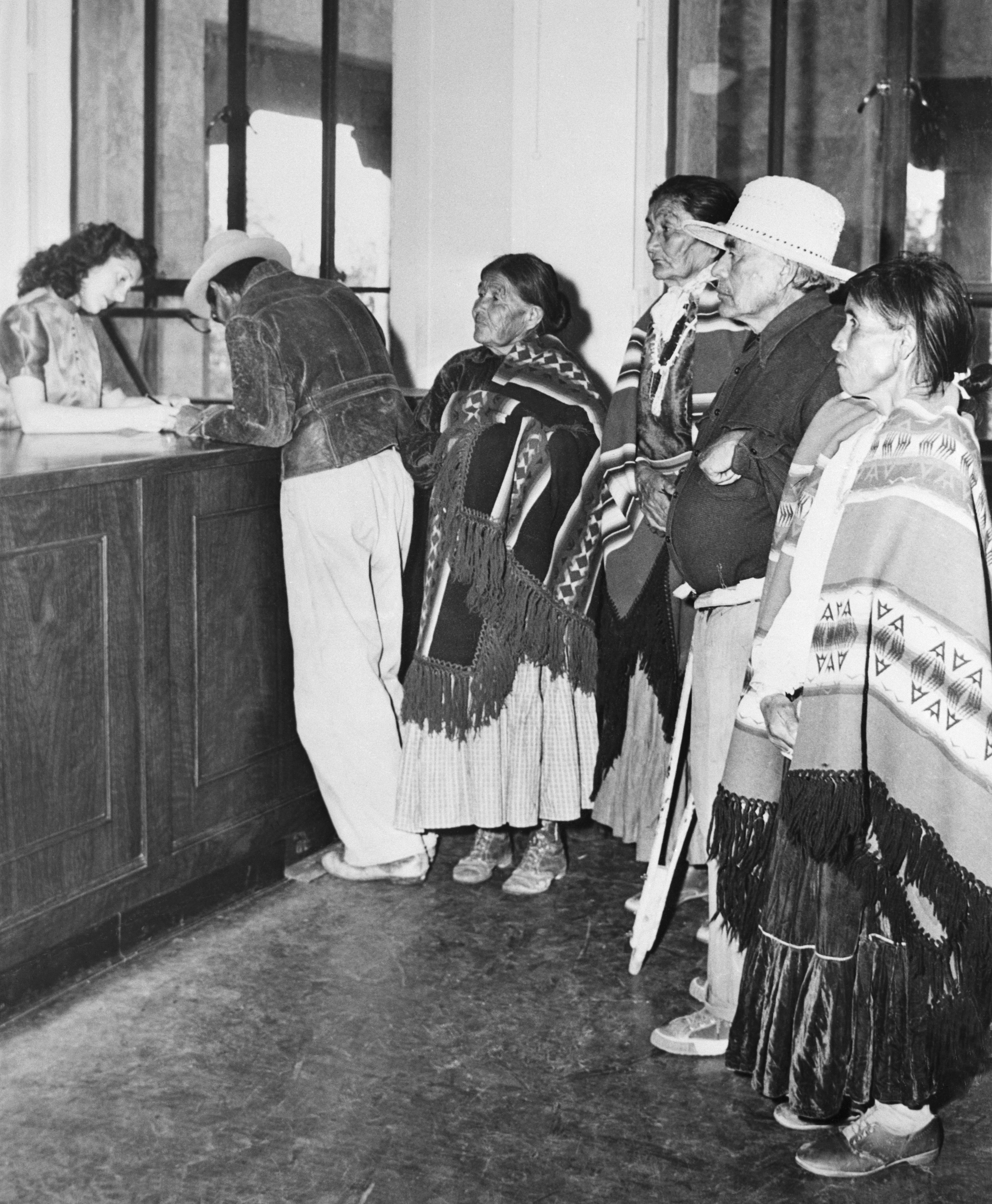 Federal courts ruled in favor of granting Native Americans the right to register and vote in 1948. The New Mexico State Constitution had previously denied voting rights to those who did not pay property taxes while living on reservations lands. CREDIT: Getty Images