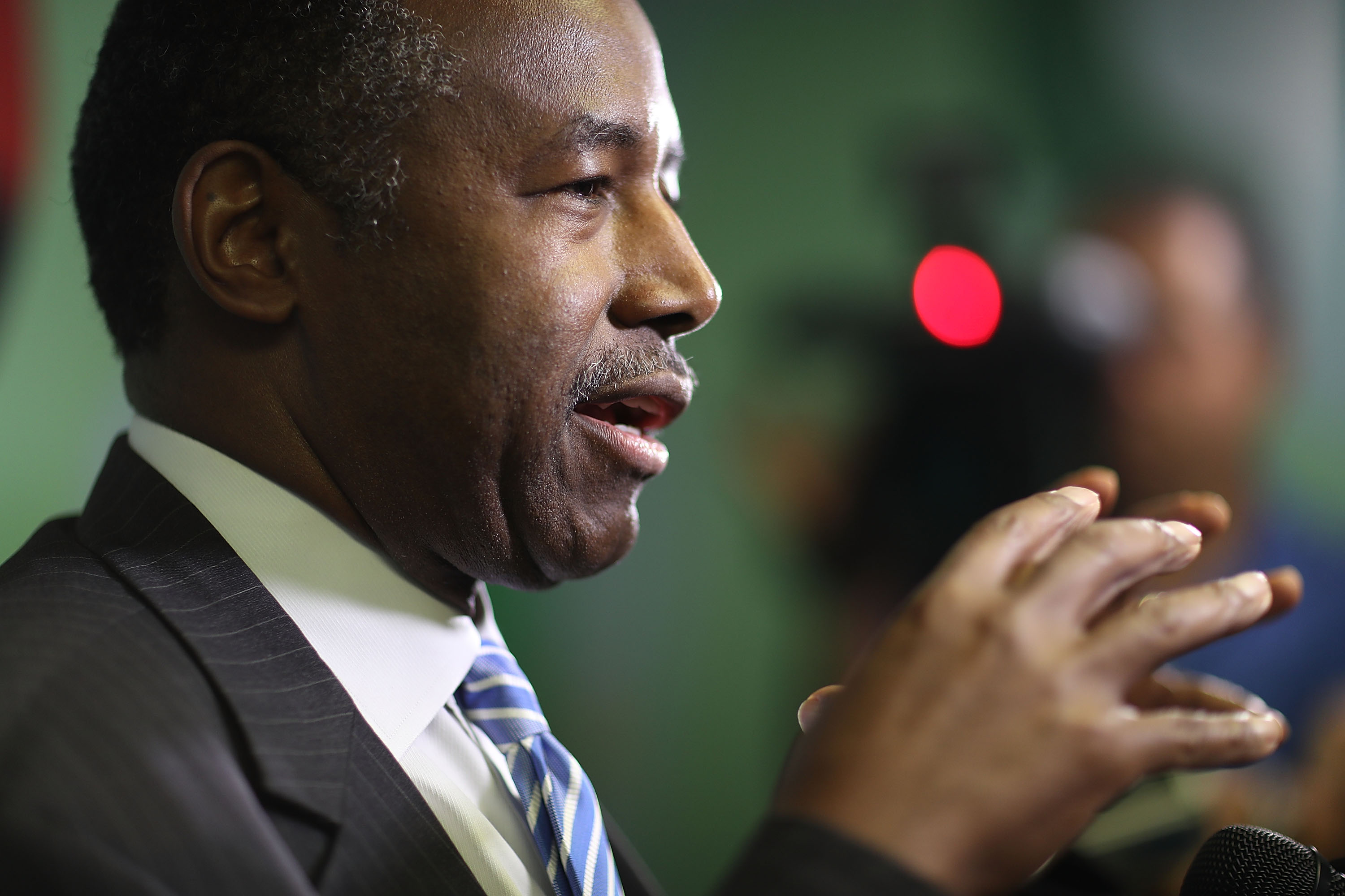 MIAMI, FL - APRIL 12: U.S. Housing and Urban Development Secretary Ben Carson speaks to the media during a visit to the Liberty Square apartment complex on April 12, 2017 in Miami, Florida. (Photo by Joe Raedle/Getty Images)