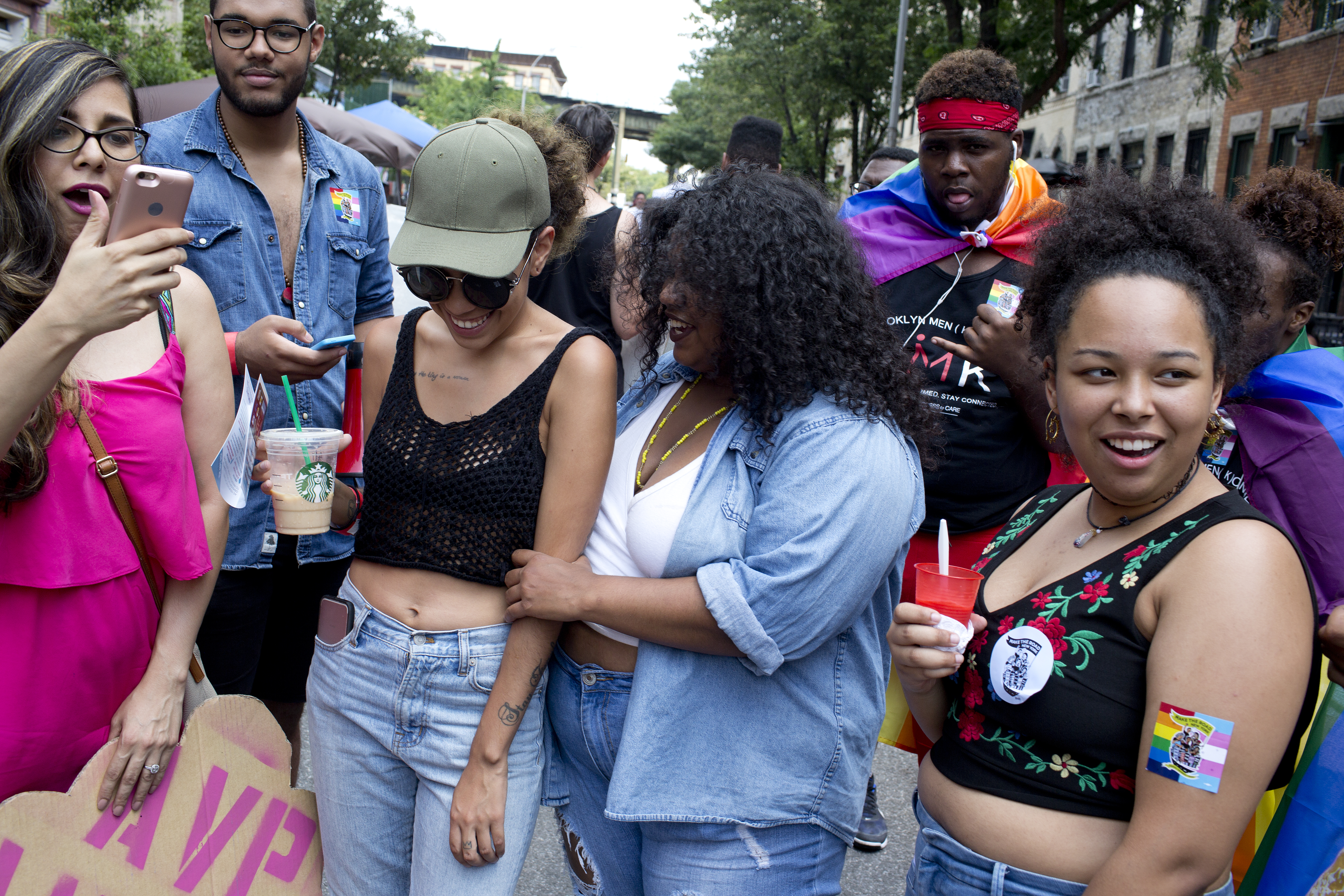Make the Road NY, a community activism center, holds a block party called Bushwick Pride for the local lesbian, gay, bi, pan, and trans youth of the neighborhood on July 15, 2017 in Bushwick, Brooklyn. (Credit: Andrew Lichtenstein/Corbis via Getty Images)