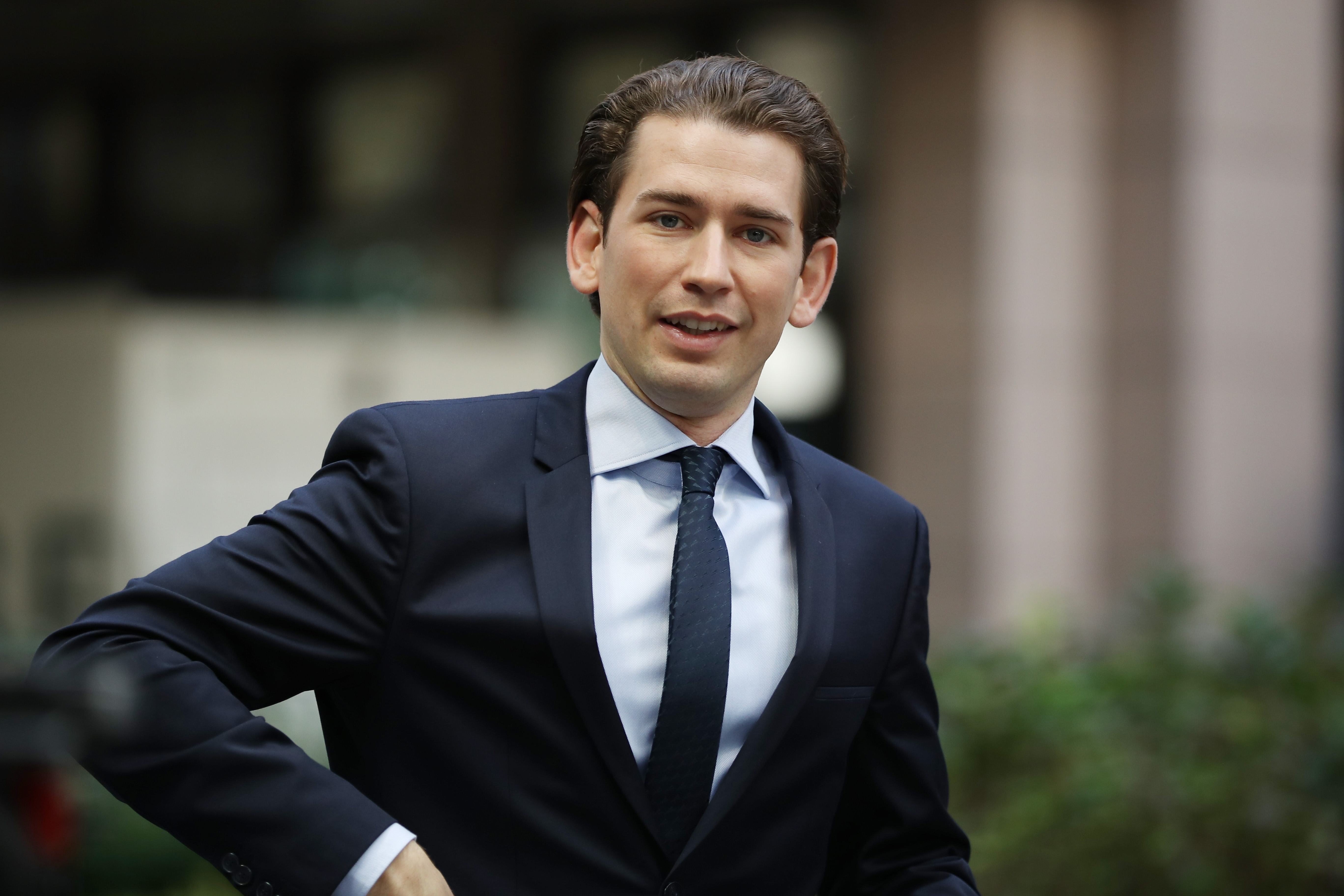 Sebastian Kurz arrives ahead of a European Council Meeting at the Council of the European Union building on October 19, 2017 in Brussels, Belgium. CREDIT: Dan Kitwood/Getty Images.