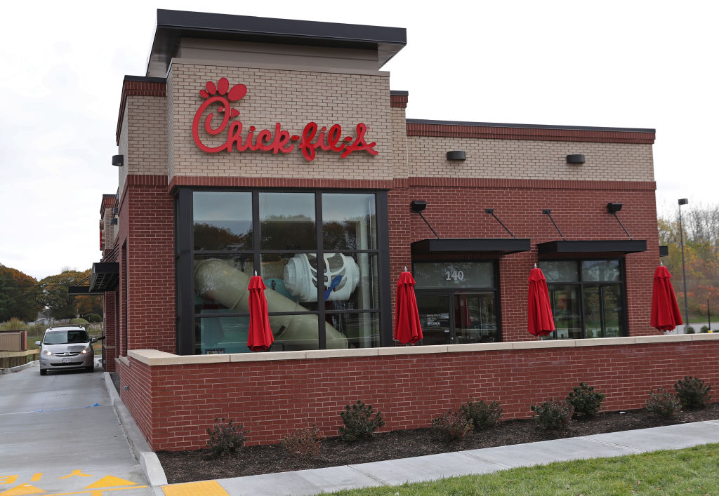A Chick-Fil-A restaurant in Dedham, MA