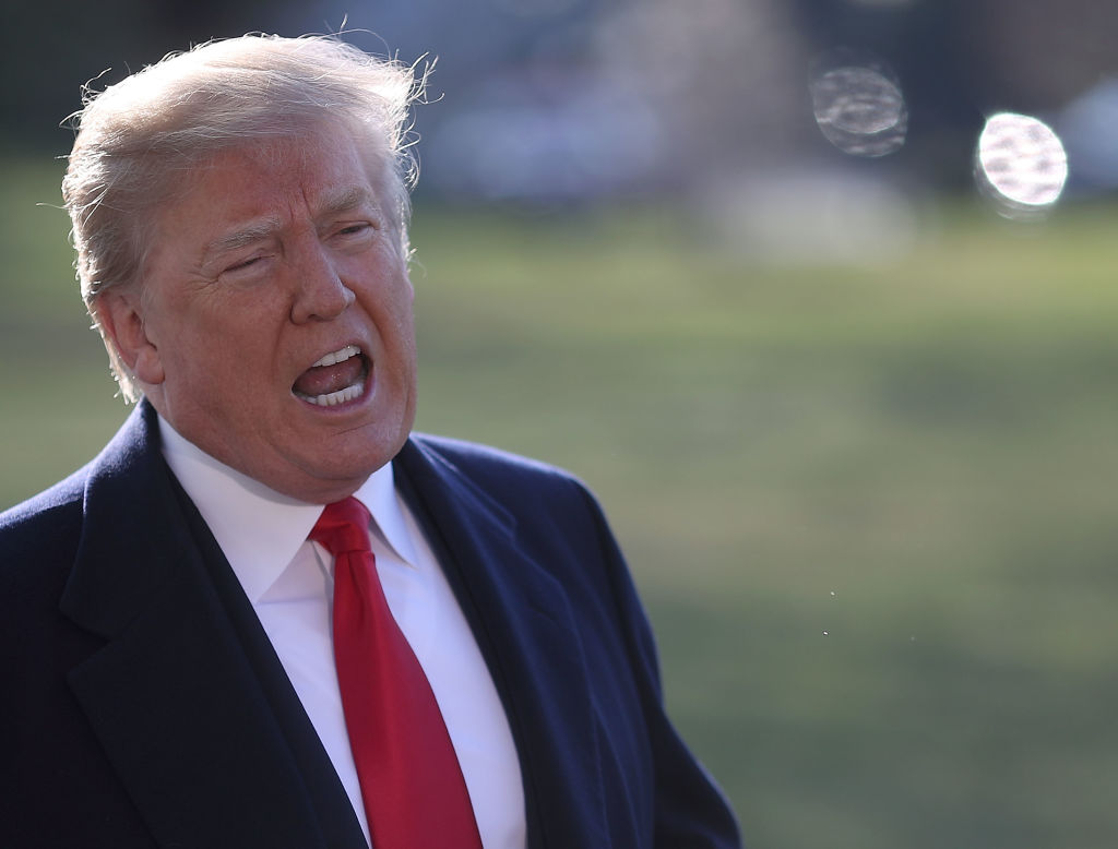 U.S. President Donald Trump answers questions from the media. (Credit: Mark Wilson/Getty Images)