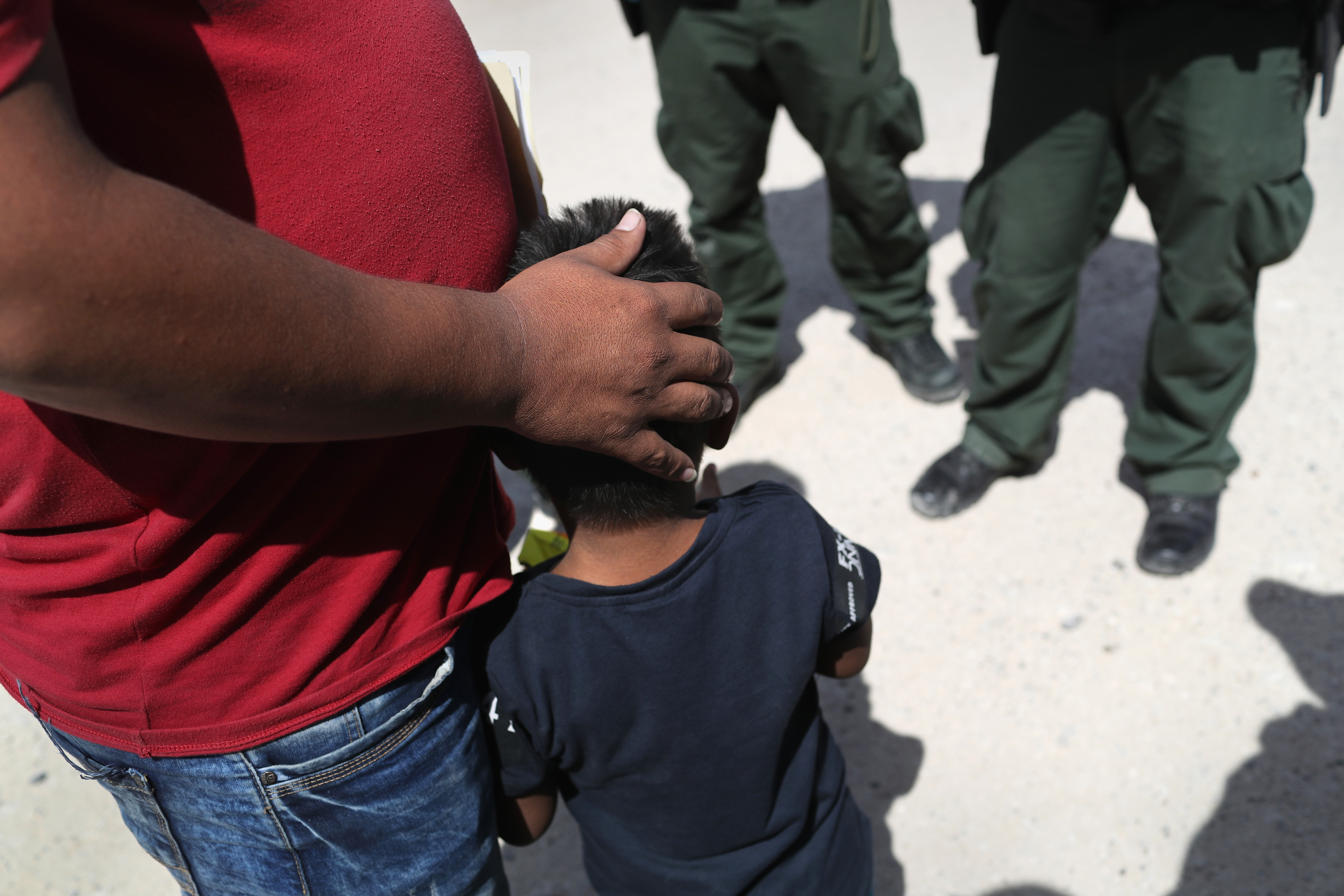 Members of Congress risk arrest protesting the Trump administration's child separation policy. (CREDIT: Photo by John Moore/Getty Images)