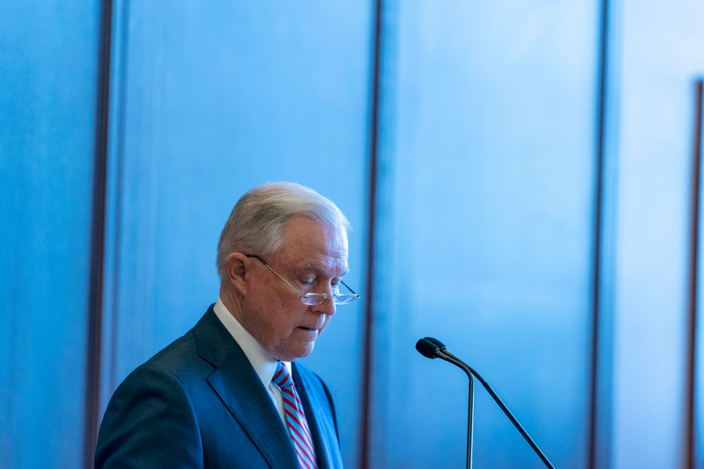 Attorney General Jeff Sessions said this week that immigrants should apply for asylum at ports of entry, where many have been illegally turned away doing just that. (CREDIT: Jessica Kourkounis/Getty Images)