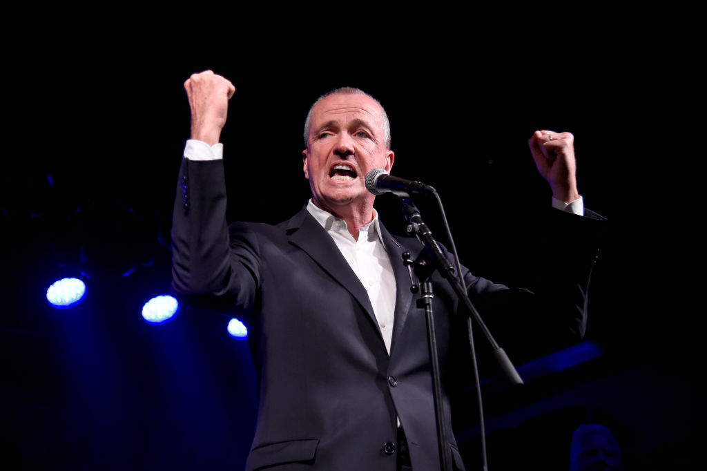 Gov. Phil Murphy (D-NJ) speaks at Asbury Lanes on June 18. CREDIT: Kevin Mazur/Getty Images for iStar
