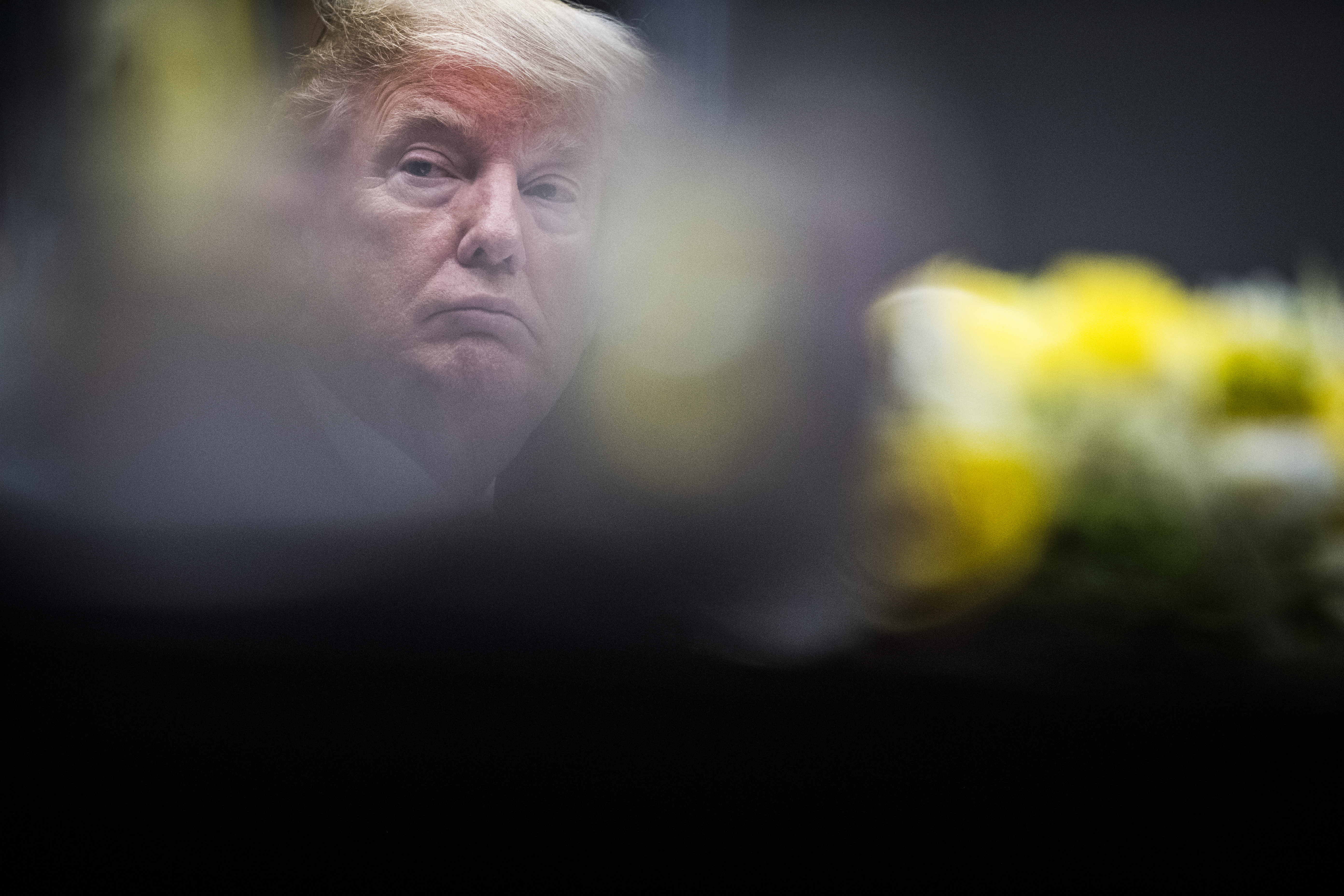 President Donald J. Trump listens as others speak during a working lunch with governors in the Roosevelt Room of the White House on Thursday, June 21, 2018 in Washington, DC. (Photo by Jabin Botsford/The Washington Post via Getty Images)