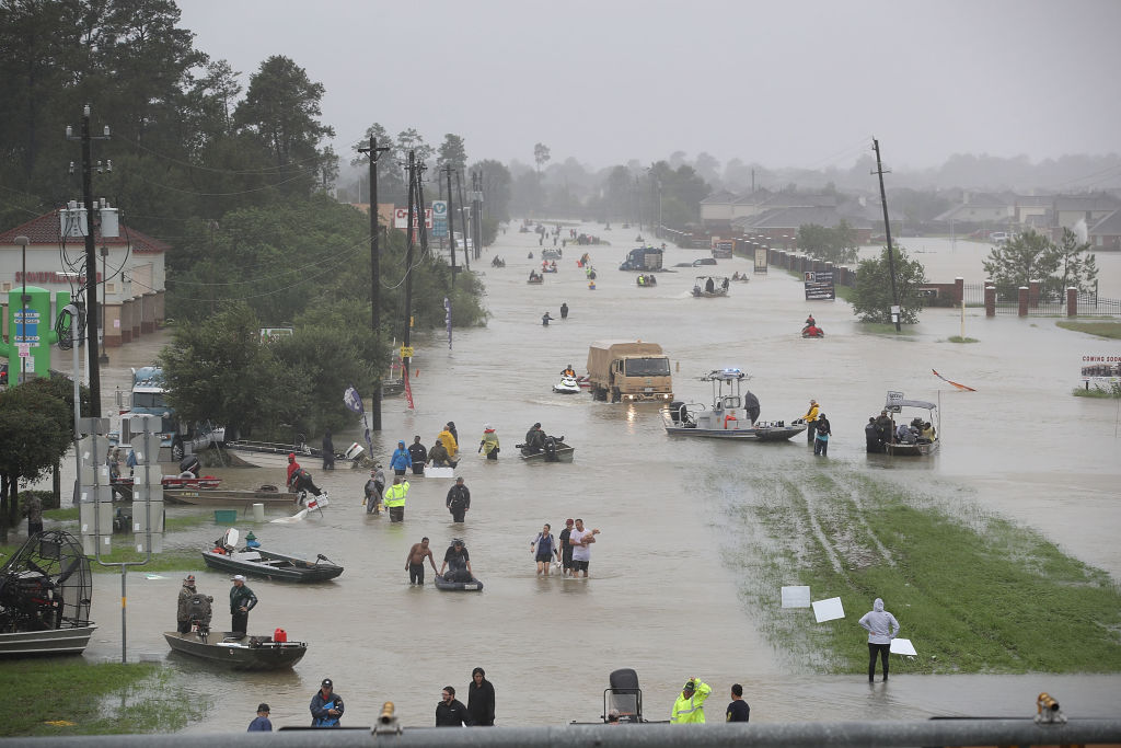 Epic flooding inundates Houston after Hurricane Harvey, August 28, 2017. CREDIT: Joe Raedle/Getty Images