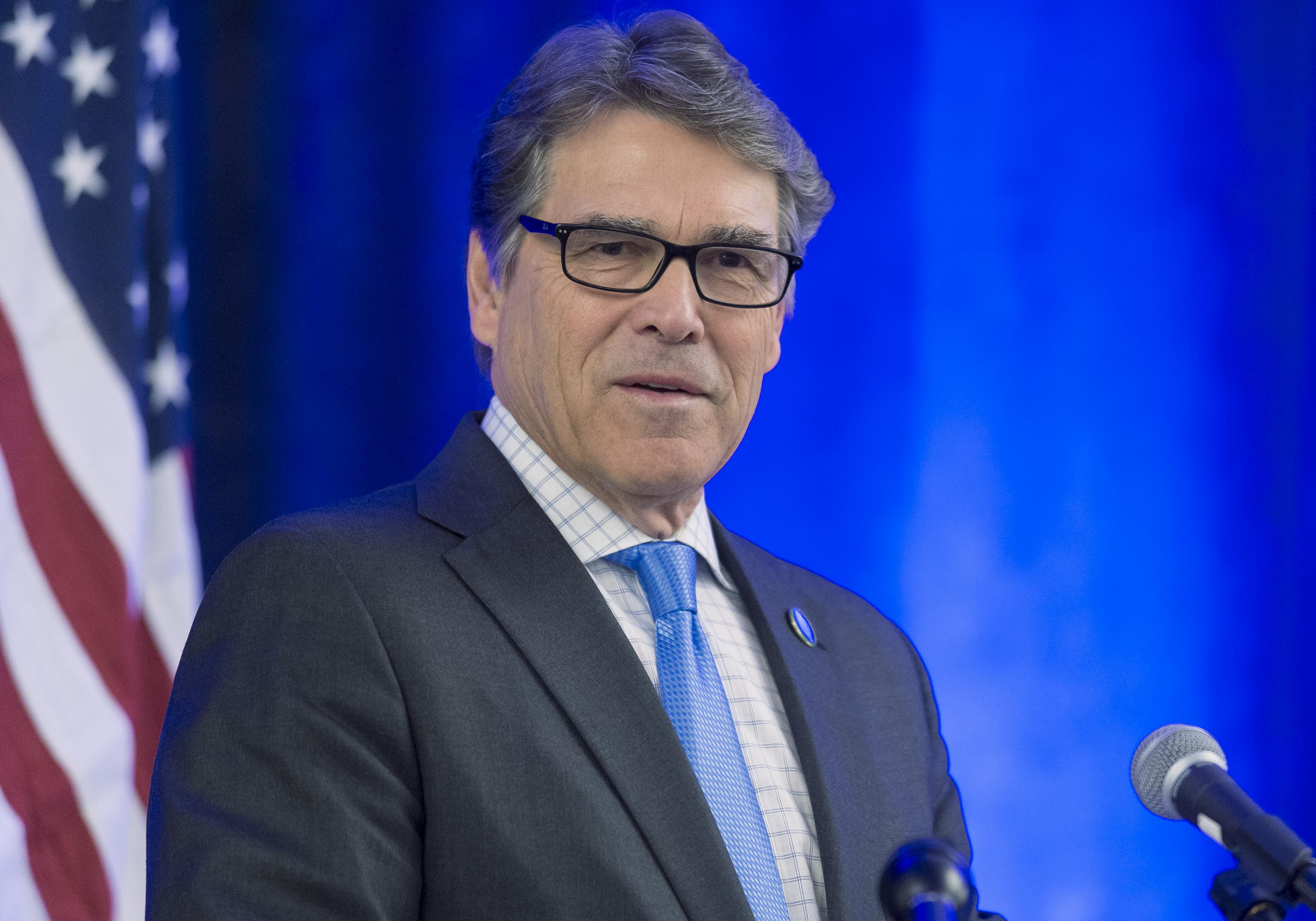 Energy Secretary Rick Perry gave a keynote speech on June 26, 2018, to kickk off the 2018 World Gas Conference in Washington, D.C. CREDIT: Smith Collection/Gado/Getty Images