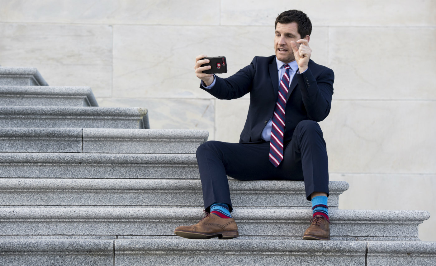 Rep. Scott Taylor (R-VA) making a selfie video.