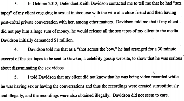 Excerpt from the Declaration of David Houston, attorney for Hulk Hogan