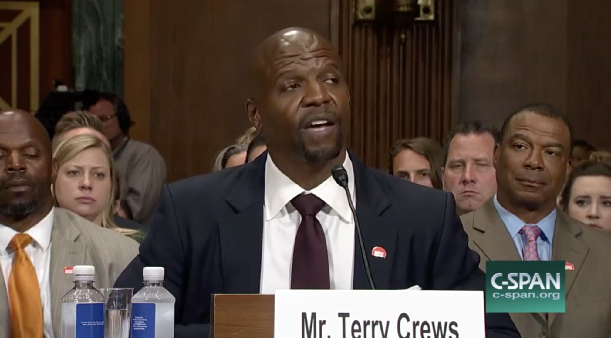 Terry Crews testifies on the Survivors' Bill of Rights. CREDIT: C-SPAN