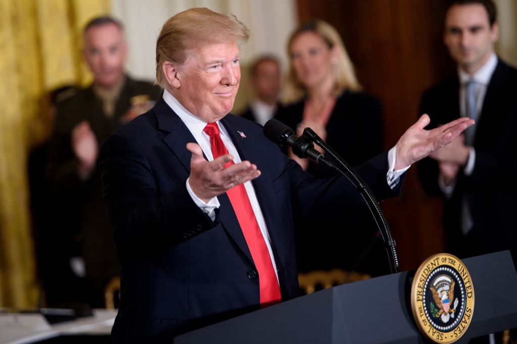 President Donald Trump issues a tone-deaf statement to mark the Juneteenth holiday, as thousands of immigrants are held in cages at the U.S. southern border. (CREDIT: BRENDAN SMIALOWSKI/AFP/Getty Images)